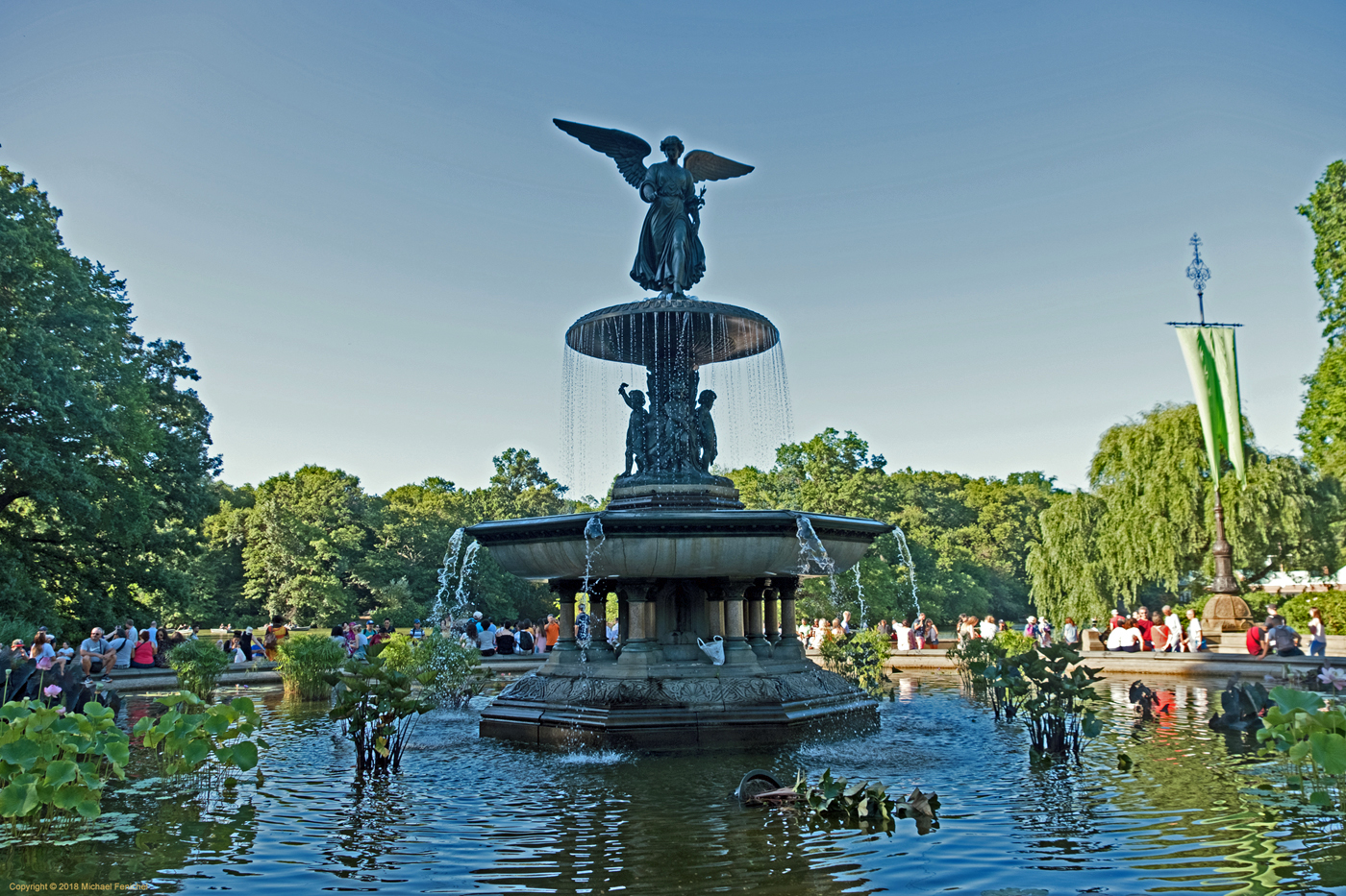 New York City, Manhattan, Central Park, Angel of the Waters Fountain,  Bethesda Terrace