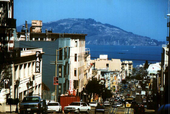 [San Francisco Cityscape - Hill and Angel Island]