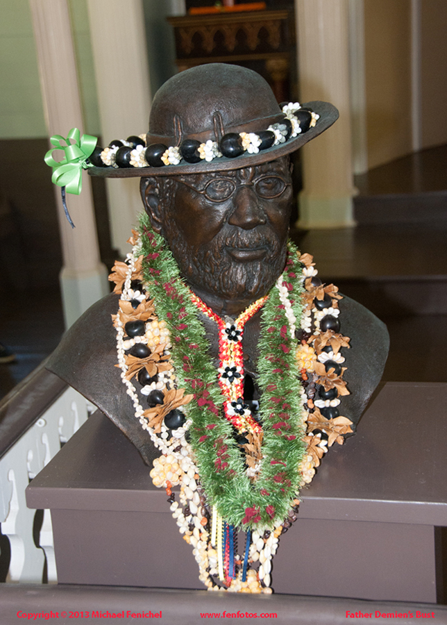 [Bust of Father Damien - St. Philomena Church]