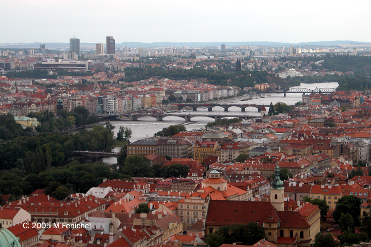 [4 Bridges over the Vltava - and Dancing Houses at the end of one!]