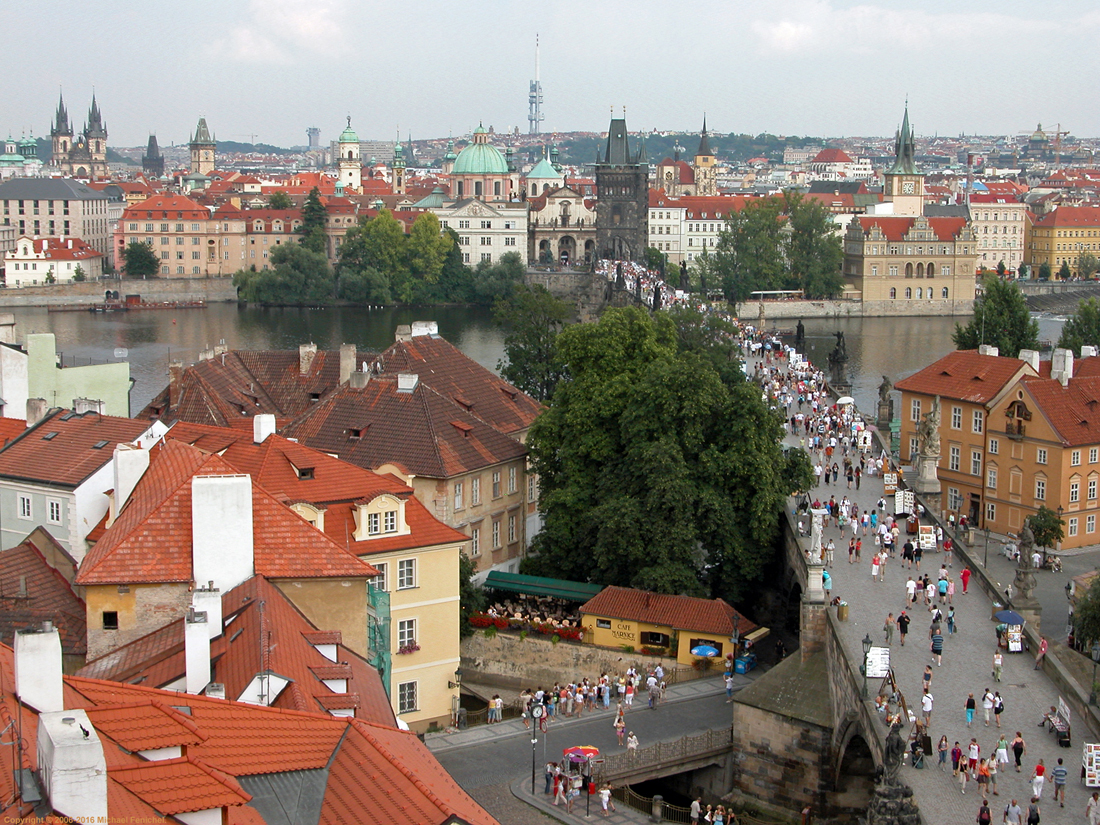 [View of Charles Bridge and Old Town from Tower]