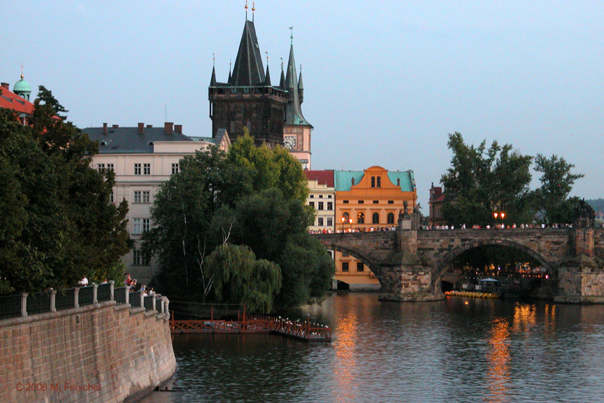 [View of Charles Bridge from Old Town near Josefov]