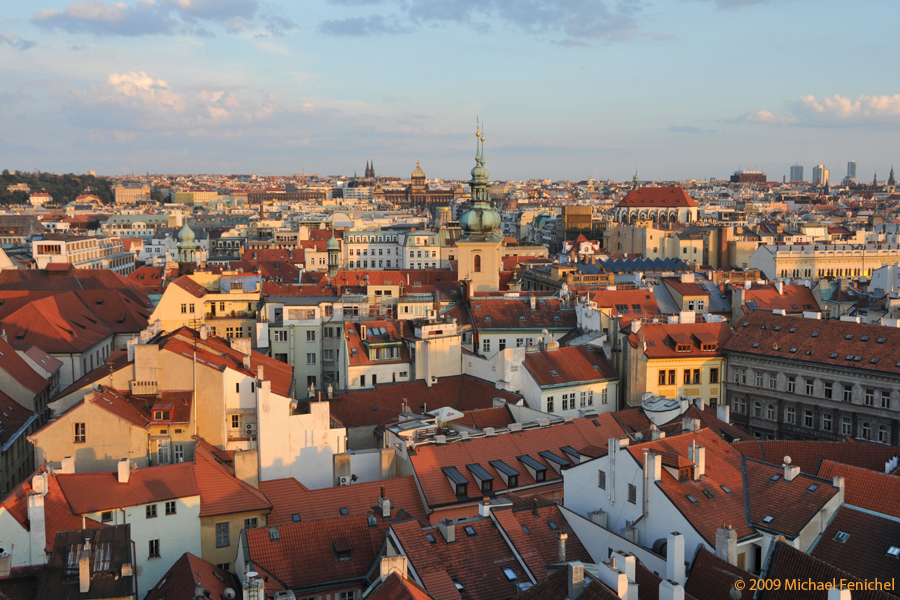 [Prague Roofscape at Dusk]